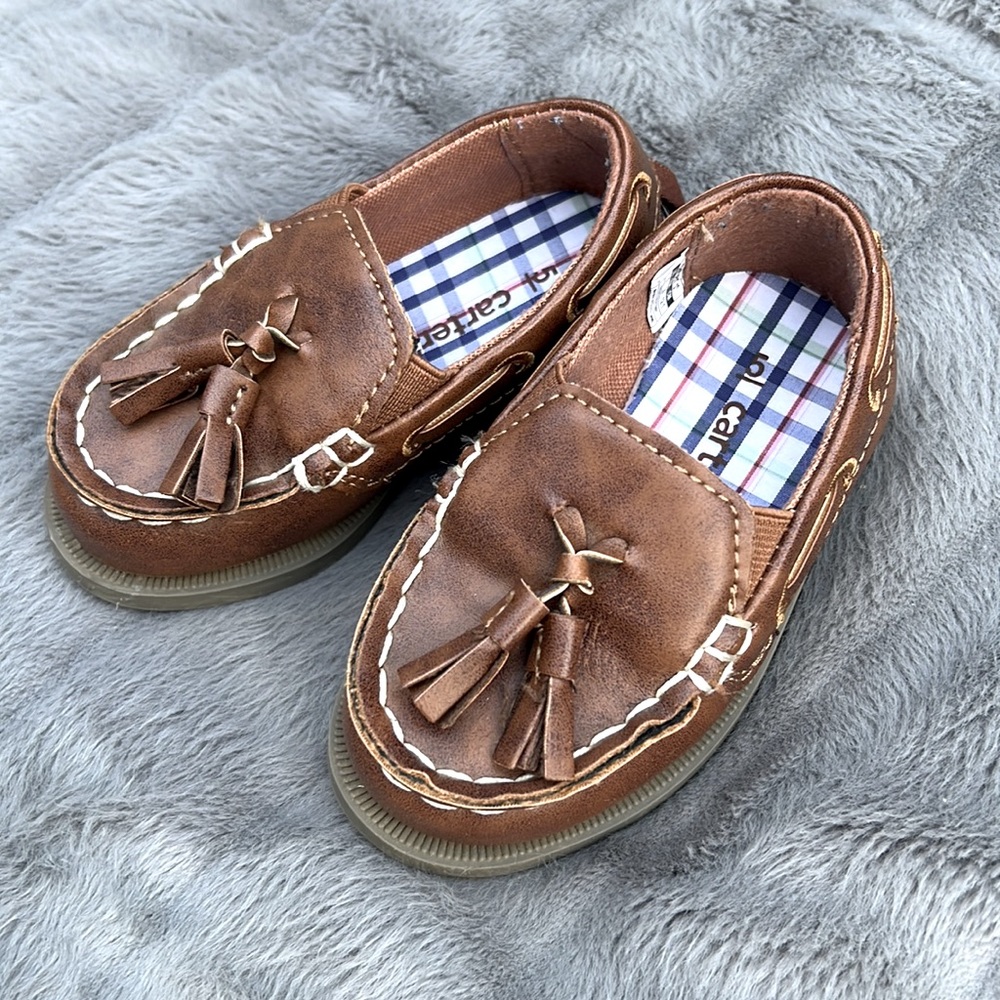 Carter’s little man brown dress shoes moccasins